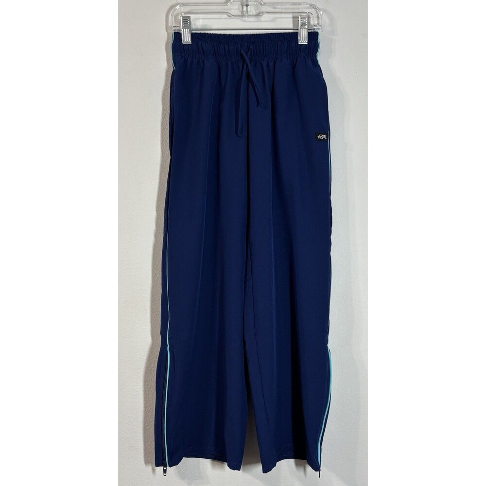 Tiger Friday Dancewear Navy Track Pants Light Teal Piping Child Size Medium NWT